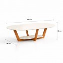 Mesa de Centro Elegance Blanca / Madera Mesas de Centro