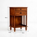 Velador Vintage Provenza 2 cajones Madera Veladores