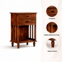 Velador Vintage Provenza 2 cajones Madera Veladores