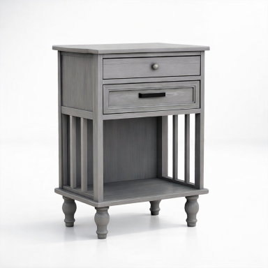 Velador Vintage Provenza 2 cajones Gris Veladores