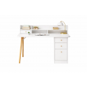 Escritorio Nordico Con Estanteria 3 Cajones Blanco Inicio