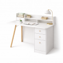 Escritorio Nordico Con Estanteria 3 Cajones Blanco Inicio