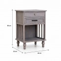 Velador Vintage Provenza 2 cajones Gris Veladores