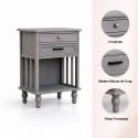 Velador Vintage Provenza 2 cajones Gris Veladores