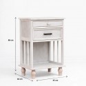 Velador Vintage Provenza 2 cajones Blanco Veladores