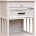 Velador Vintage Provenza 2 cajones Blanco Veladores
