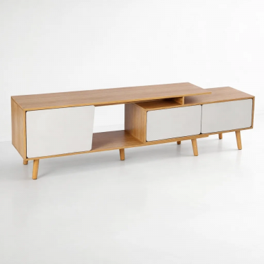 Rack de TV Ajustable nórdico color madera clara Racks TV