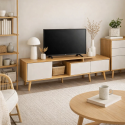 Rack de TV Ajustable nórdico color madera clara Racks TV