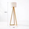 Lampara de Pie Classic Blanca / Madera Iluminación