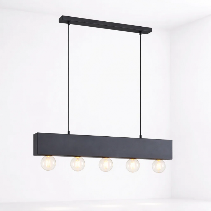 Lampara colgante Couture negro 5 luces Iluminación