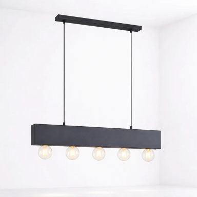 Lampara colgante Couture negro 5 luces Iluminación