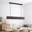 Lampara colgante Couture negro 5 luces Iluminación