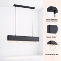 Lampara colgante Couture negro 5 luces Iluminación