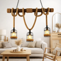 Lampara colgante cuerdas 3 luces L05 Iluminación