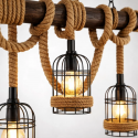 Lampara colgante cuerdas 3 luces L05 Iluminación