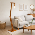 Lampara de Pie Madera Pelicano Iluminación