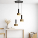 Lampara colgante base redonda estilo nordico triple Iluminación