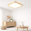 Lámpara led moderna con control cuadrado para sobreponer 36+36w 400mm madera clara 3000k-4000k-6000k modelo tannistha Ilumina...