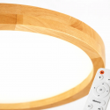 Lámpara led moderna con control redonda sobrepuesta 36+36w 400mm madera clara 3000k-4000k-6000k Konnergie Iluminación