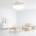 Lámpara led moderna pentagono sobrepuesta c/control 36+36w 400mm blanco 3000k-4000k-6000k modelo ukdah Konnergie Iluminación
