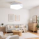 Lámpara led moderna pentagono sobrepuesta c/control 36+36w 400mm blanco 3000k-4000k-6000k modelo ukdah Konnergie Iluminación
