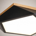 Lámpara led moderna pentagono sobrepuesta c/control 36+36w 400mm negro 3000k-4000k-6000k modelo ukdah Konnergie Iluminación