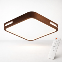 Lámpara led moderna con control cuadrada sobrepuesta 36+36w 400mm madera oscuro 3000k-4000k-6000k modelo urvi cuadrada Konner...