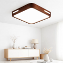 Lámpara led moderna con control cuadrada sobrepuesta 36+36w 400mm madera oscuro 3000k-4000k-6000k modelo urvi cuadrada Konner...