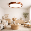 Lámpara led moderna con control redondo sobrepuesta 36+36w 400mm madera oscuro 3000k-4000k-6000k modelo urvi Iluminación