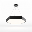 Lampara led moderna colgante 48w 600mm negra 6000k modelo hexagono cerrado sudeep Konnergie Iluminación