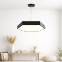 Lampara led moderna colgante 48w 600mm negra 6000k modelo hexagono cerrado sudeep Konnergie Iluminación