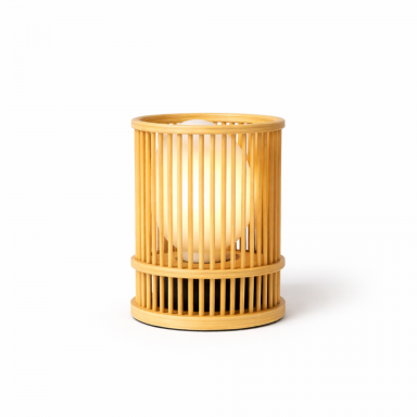 Lampara de mesa Bamboo cilindrica Iluminación