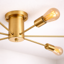 Lampara de techo dorada 6 porta ampolleta e27 modelo mirach Konnergie Iluminación