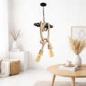 Lámpara de techo porta ampolleta 2 soquete e27 modelo Yute Sina Iluminación