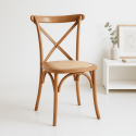 Silla Crossback Madera Rattan Natural Inicio