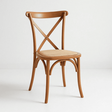 Silla Crossback Madera Rattan Natural Inicio