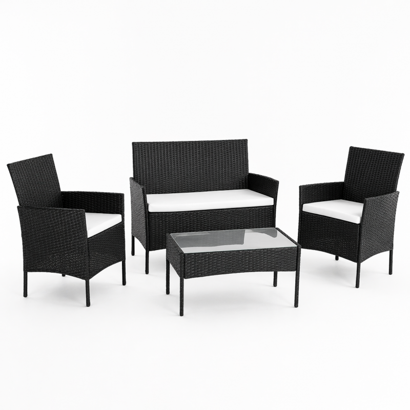 Juego Terraza Rattan 4 piezas. Juegos de Terraza