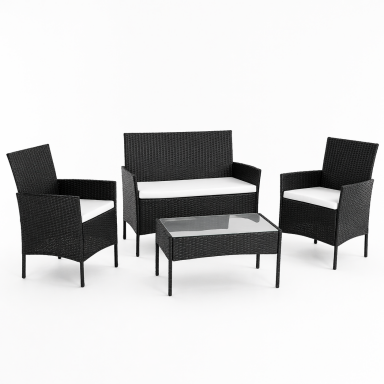 Juego Terraza Rattan 4 piezas. Juegos de Terraza