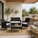 Juego Terraza Rattan 4 piezas. Juegos de Terraza