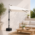 Quitasol de Pared Rectangular Beige con base reforzada Terraza y Jardin