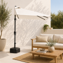 Quitasol de Pared Rectangular Beige con base reforzada Terraza y Jardin