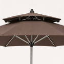 Quitasol 2.7m redondo Gris con base Terraza y Jardin