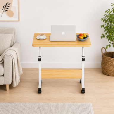 Mesa ajustable para computador madera clara Inicio