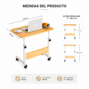 Mesa ajustable para computador madera clara Inicio