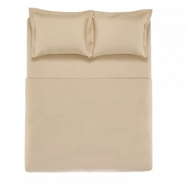 Sábanas Karsten Súper King 200 Hilos Beige Algodón Sábanas