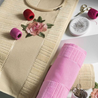 Toalla de Visita para Bordar Karsten Stella Beige 30x45 cm Algodón Personalizable Toallas