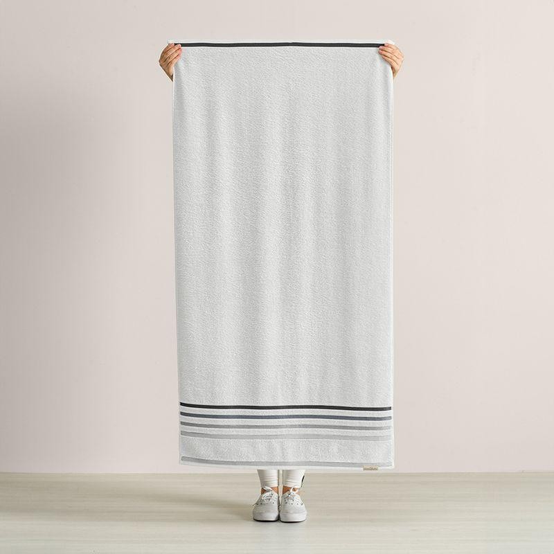Sábana de Baño Karsten Lumina Blanco Gris 86x150 cm Algodón 500g Alta Absorción Toallas