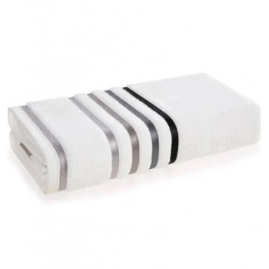Toalla de Mano Karsten Lumina Blanco Gris 48x80 cm Algodón 500g Alta Absorción Toallas