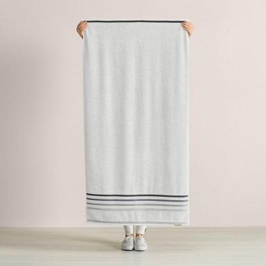 Sábana de Baño Karsten Lumina Gris Perla Gris 86x150 cm Algodón 500g Alta Absorción Toallas