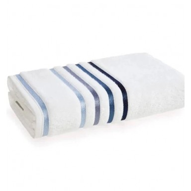 Toalla de Mano Karsten Lumina Blanco Azul 48x80 cm Algodón 500g Alta Absorción Toallas